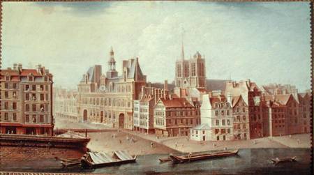 Place de Greve in 1750 van Nicolas & Jean Baptiste Raguenet