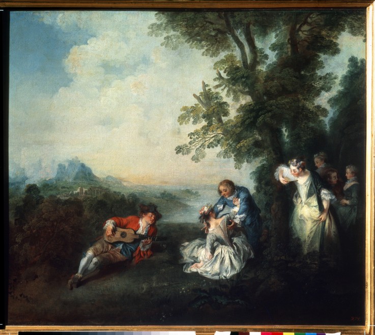 Company at the Edge of a Forest van Nicolas Lancret