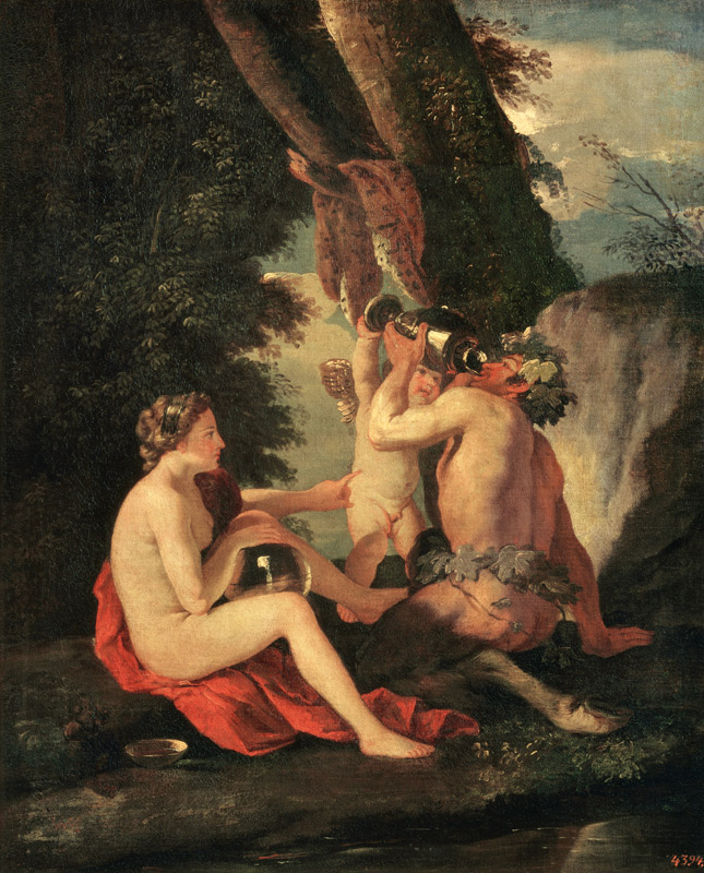 Satyr and Nymph van Nicolas Poussin