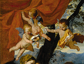 Gruppe von Engeln Ausschnitt aus Die heilige Familie van Nicolas Poussin