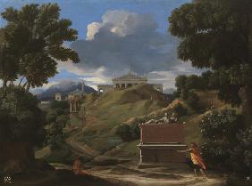 Landscape with Antique Tomb and Two Figures