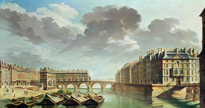 The Ile Saint-Louis and the Pont Marie in 1757 van Nicolas Raguenet