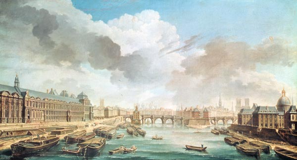The Louvre, the Pont Neuf and the College des Quatre Nations van Nicolas Raguenet