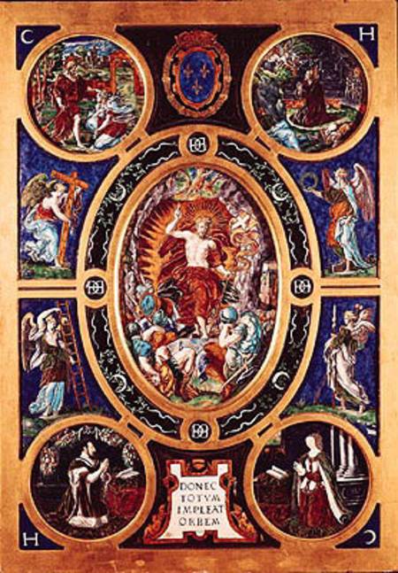 Altarpiece of Sainte-Chapelle, depicting the Resurrection enamelled by Leonard Limosin (1505-76) 155 van Nicolo dell' Abate