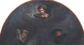 Lunette with portrait heads