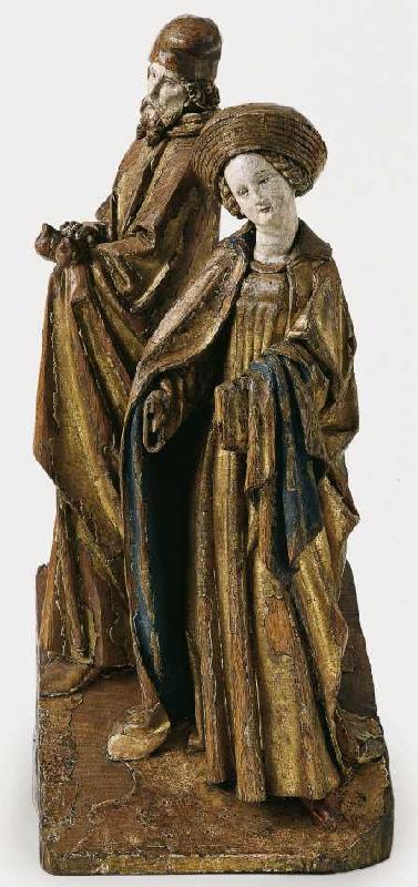 Maria und Josef, aus einer Darstellung im Tempel van Niederländisch