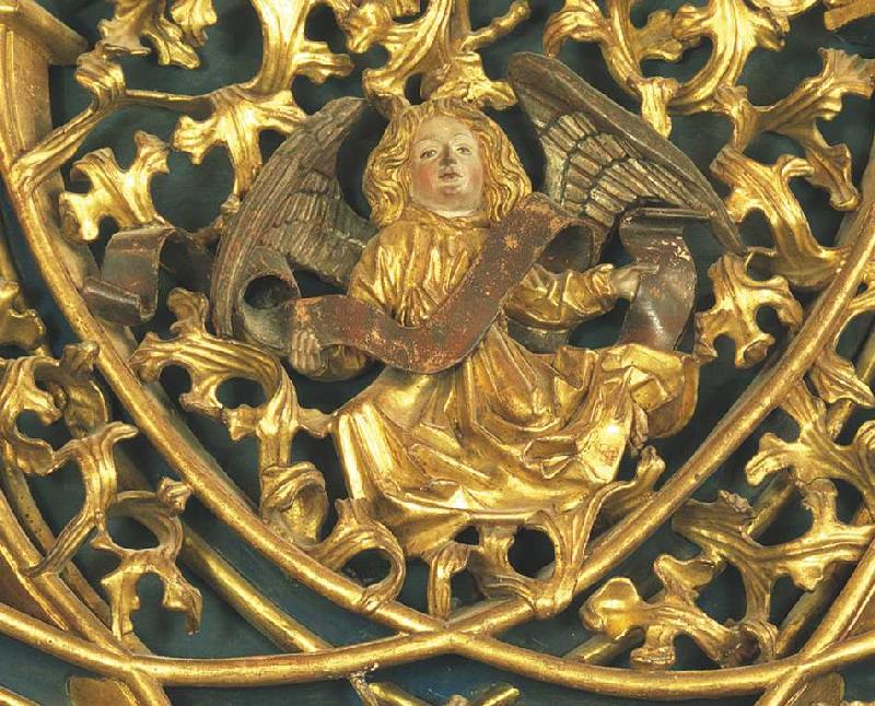 Isenheimer Altar, Detail: Mensch/Engel (Evangelistensymbol des Matthäus). van Niklaus von Hagenau