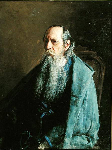 Portrait of the author Michail Saltykov-Shchedrin van Nikolai Aleksandrovich Yaroshenko