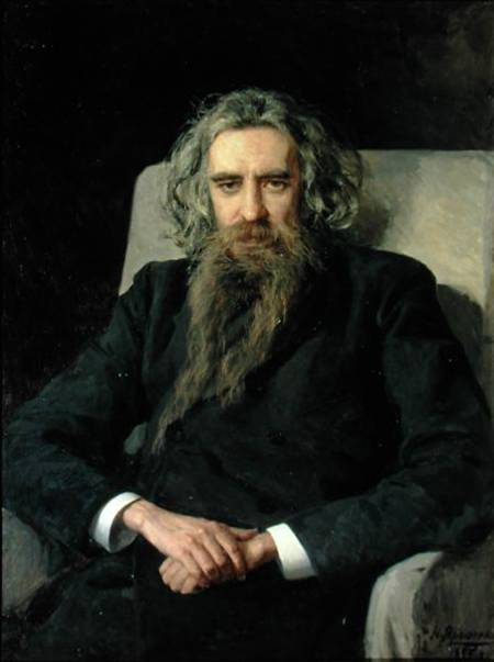 Portrait of Vladimir Sergeyevich Solovyov (1853-1900) van Nikolai Aleksandrovich Yaroshenko