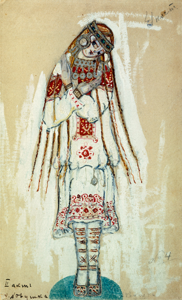 Costume design for the ballet The Rite of Spring (Le Sacre du Printemps) by I. Stravinski van Nikolai Konstantinow. Roerich