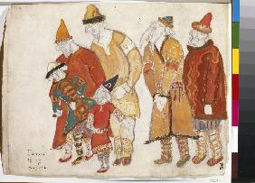 Peoples. Costume design for the opera Prince Igor by A. Borodin