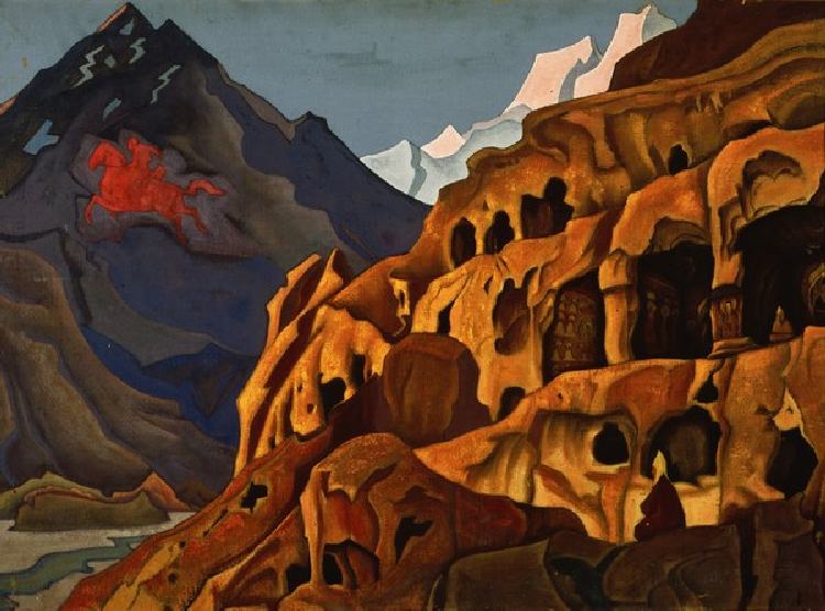 Die Kraft der Höhlen. Aus der Maitreya-Serie van Nikolai Konstantinow. Roerich