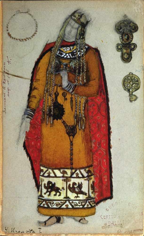 Costume design for Tristan and Isolde by Wagner van Nikolai Konstantinow. Roerich
