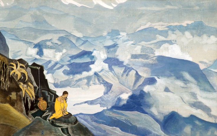 Drops of Life (From "Sikkim" series) van Nikolai Konstantinow. Roerich