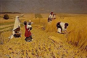Getreideernte in der Ukraine van Nikolai Korniliewitsch Pimonenko