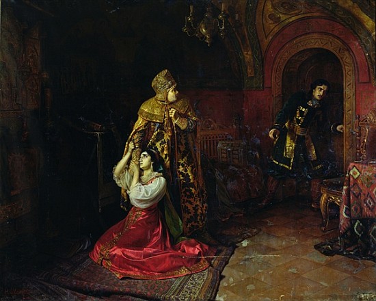 The last minutes of Godunov''s family van Nikolai Pavlovich Shakhovskoi