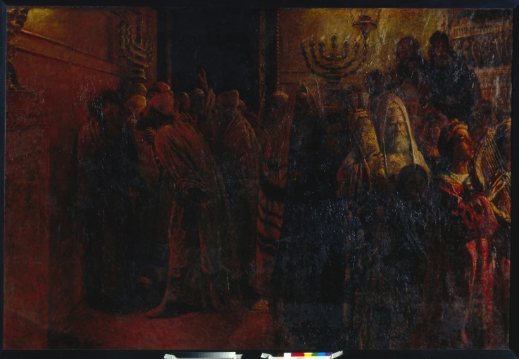 The Sanhedrin. "Guilty!" van Nikolai Nikolajewitsch Ge