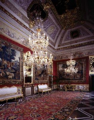 The 'Salotto di Rappresentanza' (Dining Hall of the Representatives) decorated in the 17th century ( van 