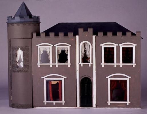 'Cairngorm Castle', a Scottish baronial castle style dollshouse, view of the front, English (mixed m van 