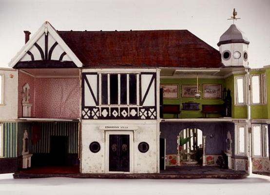 'The Edwardian Villa', a mock-Tudor style dollshouse, view of the interior, English, c.1905 (mixed m van 