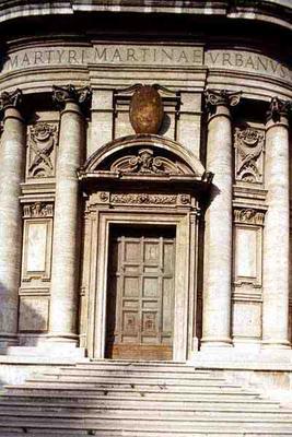 Facade of the church, rebuilt in 1640 by Pietro da Cortona (1596-1669) (photo) van 