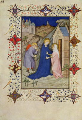 MS 11060-11061 Hours of Notre Dame: Laudes, The Visitation, French, by Jacquemart de Hesdin (fl.1384 van 