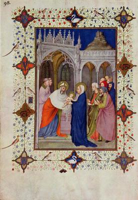 MS 11060-11061 Hours of Notre Dame: None, The Presentation in the Temple, French, by Jacquemart de H