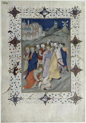 MS 11060-11061 Hours of the Cross: Matin and Laudes, The Betrayal by Judas, French, by Jacquemart de van 