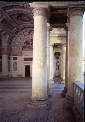 The Loggia di Davide (or D'Onore), interior showing columns of the garden entrance designed by Giuli
