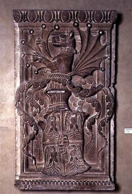Coat of arms of the Gonzaga family, 15th century (limestone) (pair of 78773)