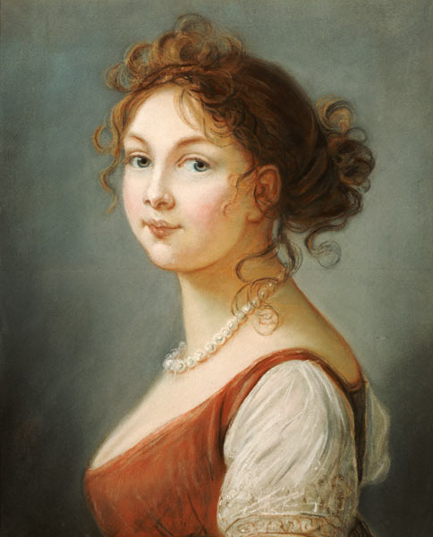 Portrait Of Louisa, Queen Of Prussia (1776-1810), Bust Length In A Terracotta Dress With White Sleev van 