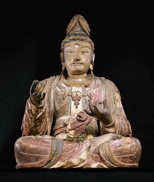 A Highly Important Polychrome Wood Figure Of Guanyin van 