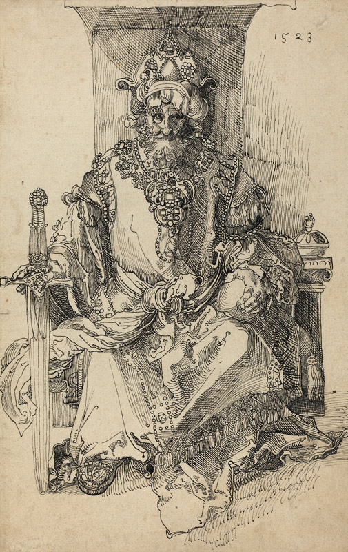 An Oriental Ruler Seated on His Throne van 