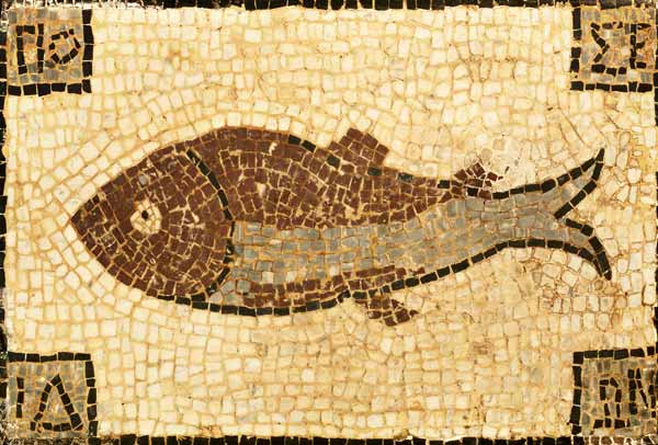 A Roman Mosaic Panel Depicting A Fish van 