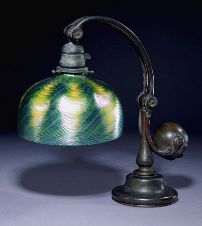 A Favrile Glass And Bronze Counter Balance Lamp,  Circa 1900-10 van 