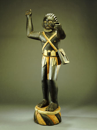 A Fine And Rare Fon Male Allegorical Figure Possibly Representing Gezo, The First Ruler Of Dahomey, van 