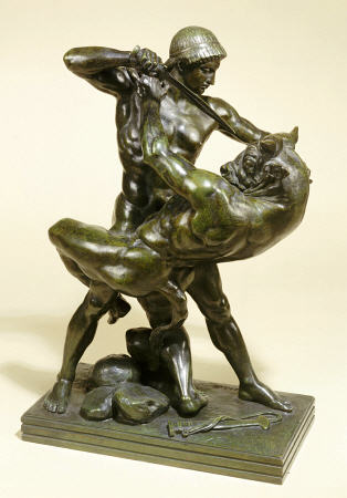 A French Bronze Group Of Theseus And The Minotaur van 