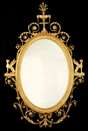 A George III Giltwood Mirror After Design By Robert Adam (1728-1792) van 
