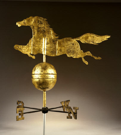 A Gilded Sheet Iron Weathervane In The Form Of A Galloping Horse van 