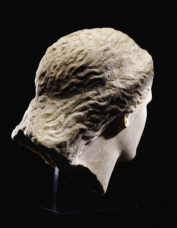A Greek Marble Female Head From Behind van 
