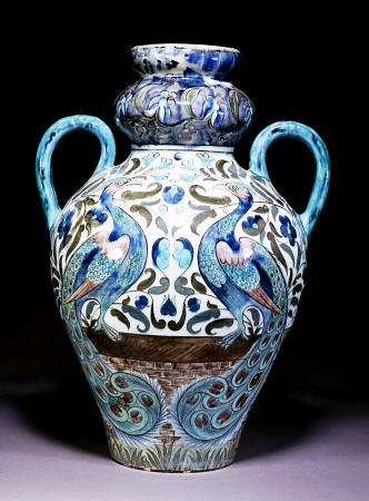 A Large Iznic Vase Designed By William De Morgan (1839-1917), Decorated In The Damascus Manner With van 