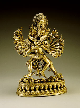 A Large Sino-Tibetan Gilt-Bronze Figure Of Yi-Dam Hevajra van 