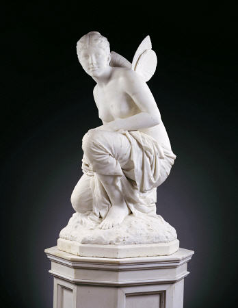 An American White Marble Figure Of Psyche, On Pedestal By William Couper, Circa 1882 van 