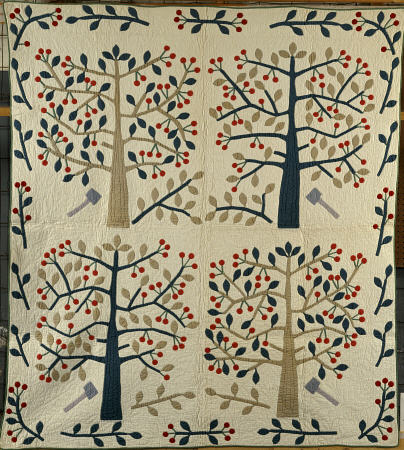 An Appliqued Cotton Quilted Coverlet American, Mid 19th Century van 