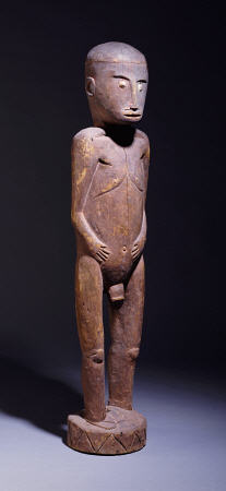 An Unusual Melanesian Male Figure van 
