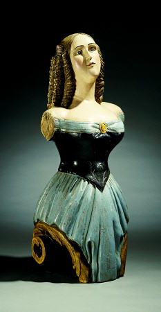 A Painted And Carved Ship''s Figurehead van 
