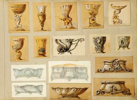 A Selection Of Designs From The House Of Carl Faberge Including Silver-Gilt Bowls, Goblets, Jardinie van 