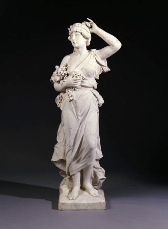 A Set Of Four Italian White Marble Figures Emblematic Of The Seasons -Spring, Late 19th Century van 