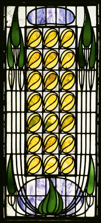 A Stained And Leaded Glass Panel van 