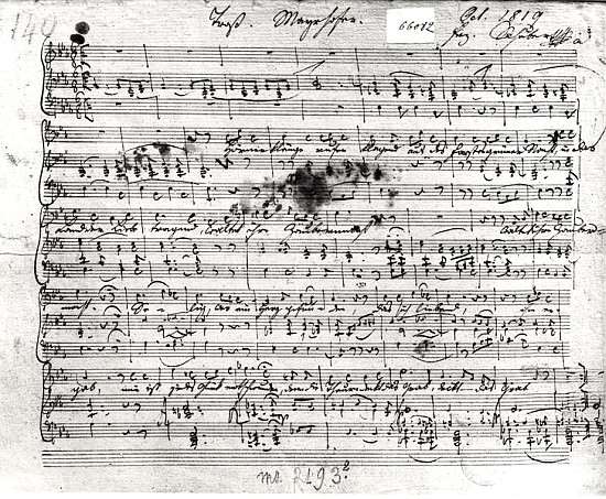 Autograph score for the lied ''Trost'' Franz Schubert (1797-1828) text by Johann Mayrhofer (1787-183 van 